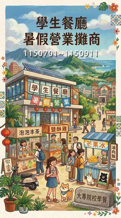Student cafeteria stalls operating during summer break: 1150701~1150911圖片