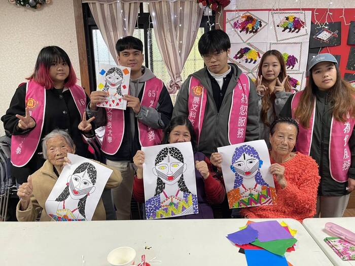 The JUST's volunteer chef team accompanied tribal elders in experiencing the joy of paper tearing and collage.圖片