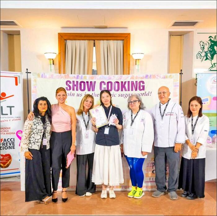 Taiwanese Pastry Artists Wang Tian-qing and Shen Fang-chi Win Gold Again at Italian Cake Competition.圖片