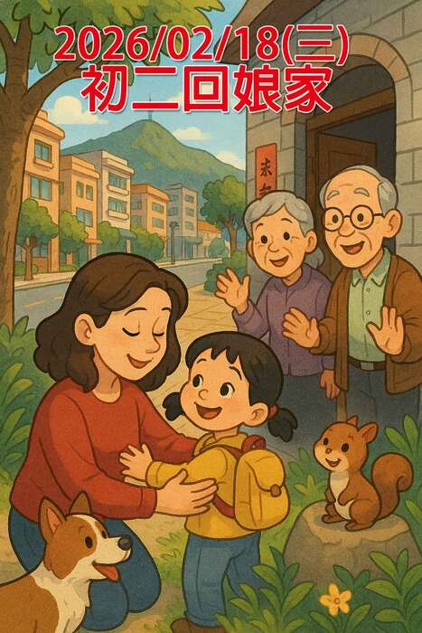 February 18 (Wed.), in 2026, - The Second Day of the Lunar New Year: Returning to the Wife's Home.圖片