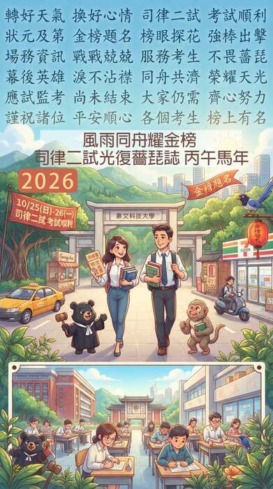 2026 Through Thick and Thin, Shining Bright on the List: The Second Judicial Examination Restores the Spirit of Success (Year of the Horse)圖片