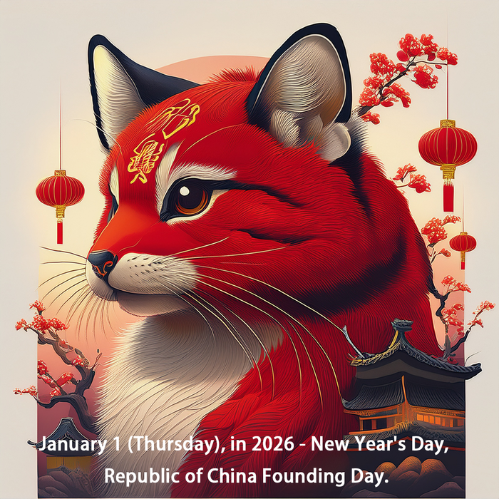 January 1 (Thursday), in 2026 - New Year's Day, Republic of China Founding Day.圖片
