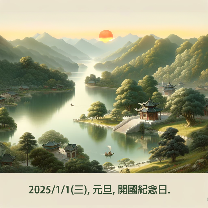 2025/1/1 (Wed.), New Year’s Day, the founding anniversary of the Republic of China.